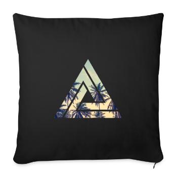 Strand Palmen Sommer Geschenk - Sofakissenbezug 45 x 45 cm - Schwarz - Vorne
