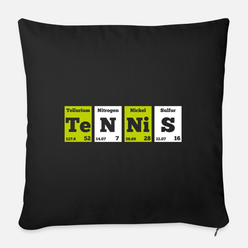 Tennis Chemische Elemente Geschenk - Sofakissenbezug 45 x 45 cm - Schwarz
