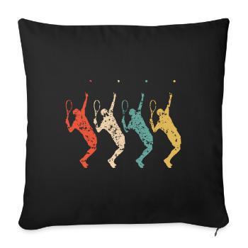 Tennis Tennis Player Vintage Gift - Sofa pillowcase 17,3'' x 17,3'' (45 x 45 cm) - black - Front