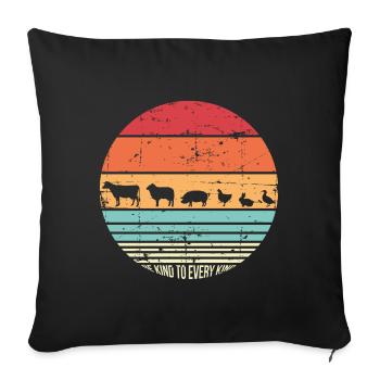 Cadeau de protection des animaux végétalien - Housse de coussin décorative 45 x 45 cm - noir - Devant