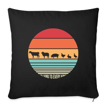 Cadeau de protection des animaux végétalien - Housse de coussin décorative 45 x 45 cm - noir - Devant