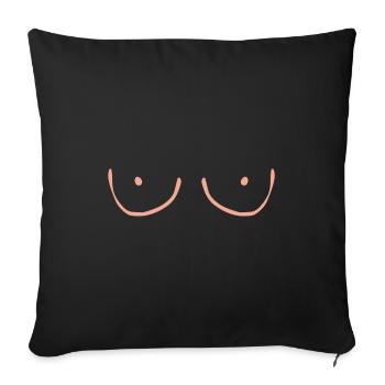 Brust Feminism Geschenk - Sofakissenbezug 45 x 45 cm - Schwarz - Vorne
