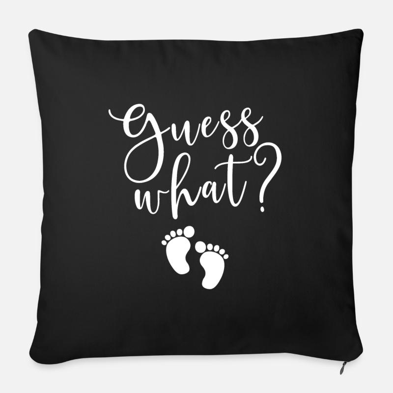 Devinez quel cadeau de grossesse - Housse de coussin décorative 45 x 45 cm - noir