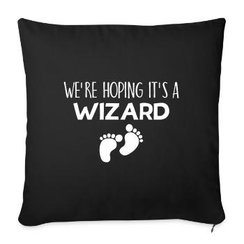 Nous espérons que c'est un cadeau sorcier - Housse de coussin décorative 45 x 45 cm - noir - Devant