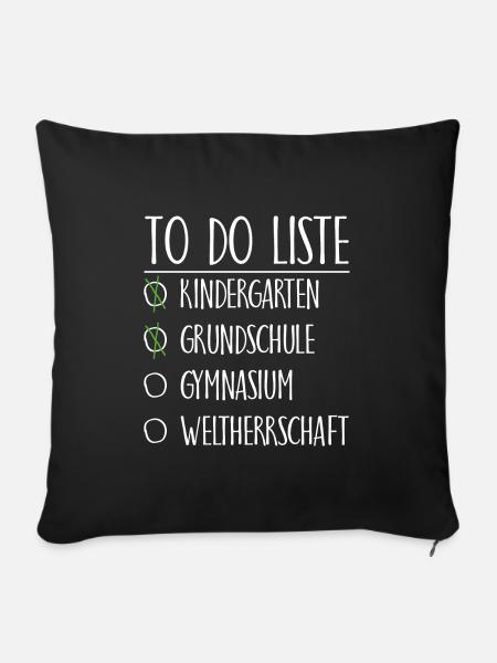 To do Liste Gymnasium Weltherrschaft Geschenk - Sofakissenbezug 45 x 45 cm - Schwarz