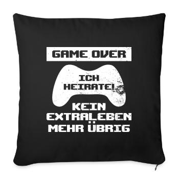 Game over I Marry Gift - Sofa pillowcase 17,3'' x 17,3'' (45 x 45 cm) - black - Front