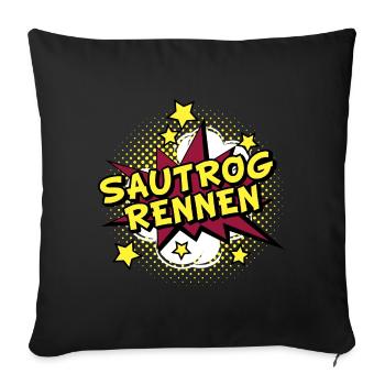 Sautro race boom star de bande dessinée - Housse de coussin décorative 45 x 45 cm - noir - Devant