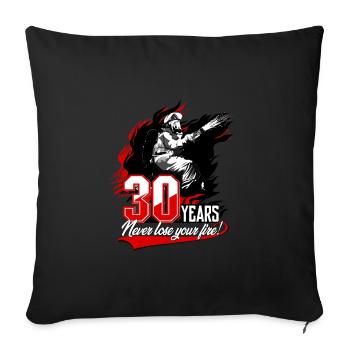 Firefighter - 30th Birthday - Sofa pillowcase 17,3'' x 17,3'' (45 x 45 cm) - black - Front