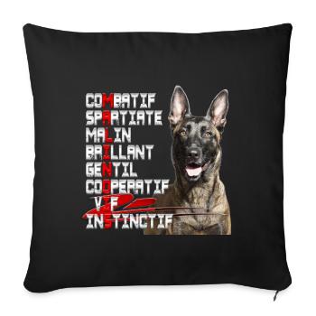 malinois - Sofakissenbezug 45 x 45 cm - Schwarz - Vorne