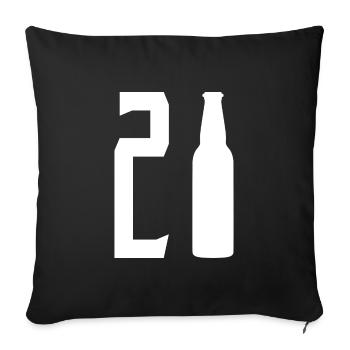 21 years birthday gift - Sofa pillowcase 17,3'' x 17,3'' (45 x 45 cm) - black - Front
