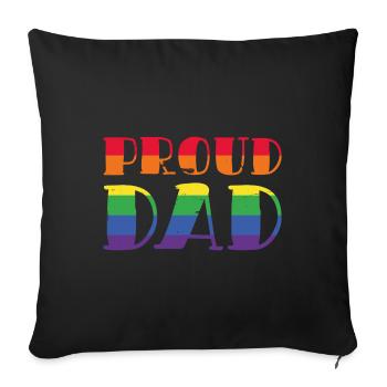 Proud Dad LGBT Pride Geschenk - Sofakissenbezug 45 x 45 cm - Schwarz - Vorne