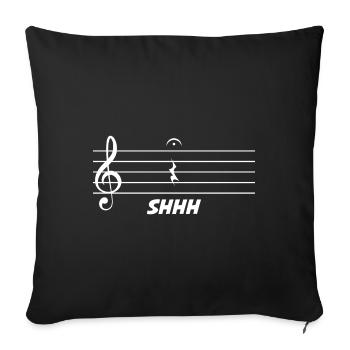 Shhh Quarter repos cadeau musique cadeau - Housse de coussin décorative 45 x 45 cm - noir - Devant