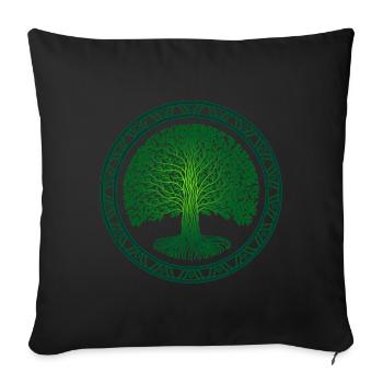 Yggdrasil - Arbre de vie - Housse de coussin décorative 45 x 45 cm - noir - Devant