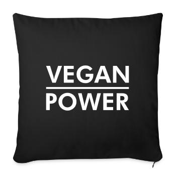 Vegan Power Gift - Sofa pillowcase 17,3'' x 17,3'' (45 x 45 cm) - black - Front