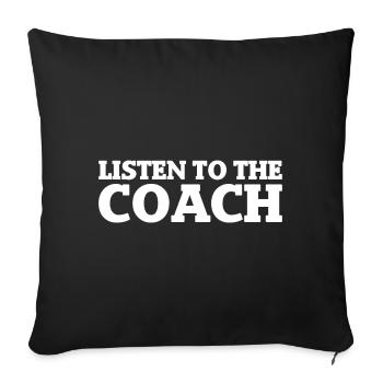 Écoutez le cadeau Sport Coach Trainer - Housse de coussin décorative 45 x 45 cm - noir - Devant