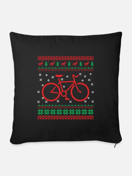 Bike Fahrrad Weihnachten Christmas Geschenk - Sofakissenbezug 45 x 45 cm - Schwarz