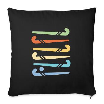 Hockeyschläger - Sofakissenbezug 45 x 45 cm - Schwarz - Vorne