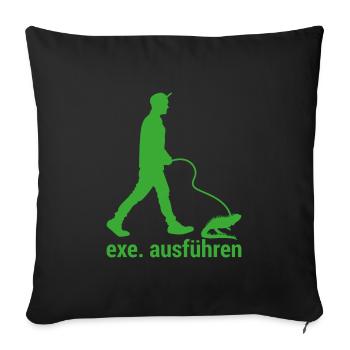 Exe Echse ausfuehren Admin Sysadmin Geschenk - Sofakissenbezug 45 x 45 cm - Schwarz - Vorne