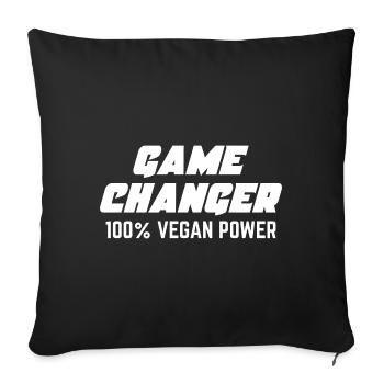 Game Changer 100% Vegan Power Gift - Sofa pillowcase 17,3'' x 17,3'' (45 x 45 cm) - black - Front