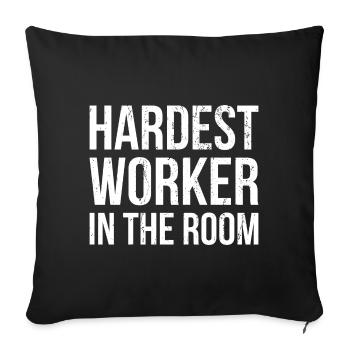 Travailleur le plus dur dans le cadeau de la chambre - Housse de coussin décorative 45 x 45 cm - noir - Devant