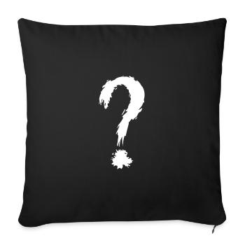 Question mark white - Sofa pillowcase 17,3'' x 17,3'' (45 x 45 cm) - black - Front