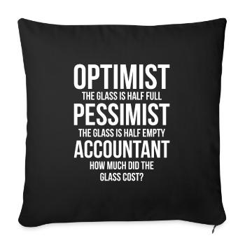 Comptable combien a coûté le cadeau en verre - Housse de coussin décorative 45 x 45 cm - noir - Devant