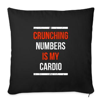 Crunching Numbers est mon cadeau de cardio comptable - Housse de coussin décorative 45 x 45 cm - noir - Devant