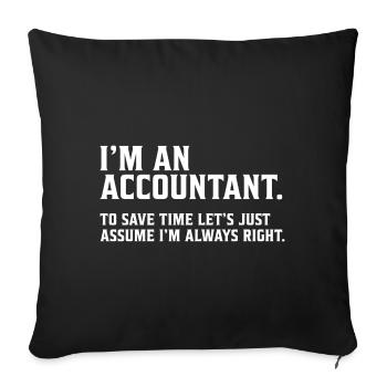 Je suis un comptable comptable conseiller financier cadeau - Housse de coussin décorative 45 x 45 cm - noir - Devant