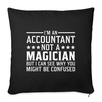 Je suis un comptable pas un comptable magicien - Housse de coussin décorative 45 x 45 cm - noir - Devant
