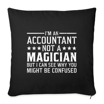 Je suis un comptable pas un comptable magicien - Housse de coussin décorative 45 x 45 cm - noir - Devant