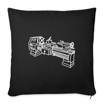 Lathe mechanic workshop gift - Sofa pillowcase 17,3'' x 17,3'' (45 x 45 cm) - black - Front