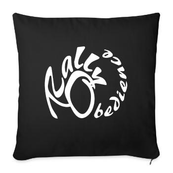 Rally obedience design for dog sport with dog - Sofa pillowcase 17,3'' x 17,3'' (45 x 45 cm) - black - Front