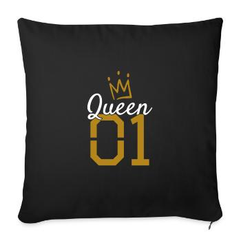 Queen 01 crown queen gold - Sofa pillowcase 17,3'' x 17,3'' (45 x 45 cm) - black - Front