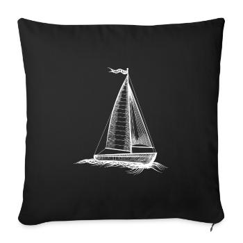 Segelboot Boot Segeln Segler Geschenk - Sofakissenbezug 45 x 45 cm - Schwarz - Vorne
