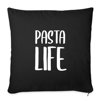 Pasta Leben - Sofakissenbezug 45 x 45 cm - Schwarz - Vorne