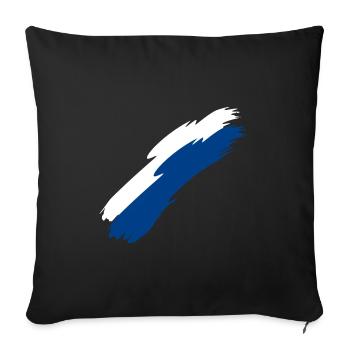 Couleurs du drapeau de la Finlande - Housse de coussin décorative 45 x 45 cm - noir - Devant