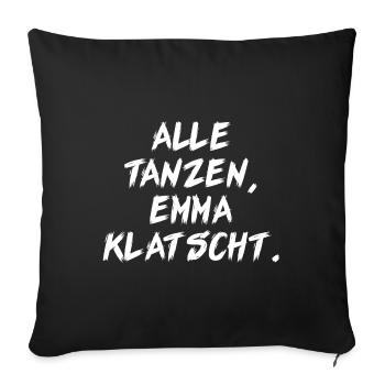 Alle Tanzen Emma klatscht Techno Rave - Sofakissenbezug 45 x 45 cm - Schwarz - Vorne