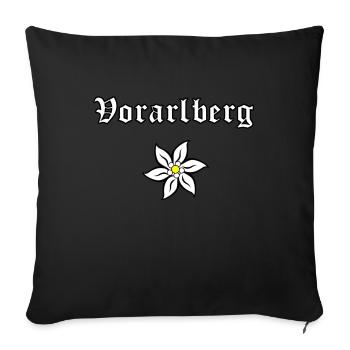 Edelweiß - Vorarlberg - Sofakissenbezug 45 x 45 cm - Schwarz - Vorne