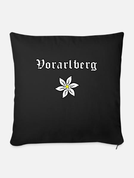 Edelweiß - Vorarlberg - Sofakissenbezug 45 x 45 cm - Schwarz