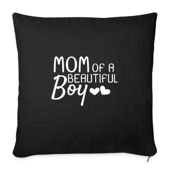Maman d'un beau garçon - Housse de coussin décorative 45 x 45 cm - noir - Devant