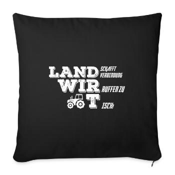 Landschafft Verbindung wir ruffen zu tisch - Sofakissenbezug 45 x 45 cm - Schwarz - Vorne