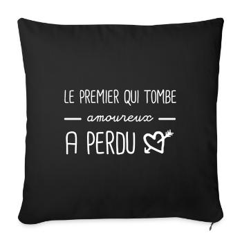 Le premier qui tombe amoureux a perdu - Housse de coussin décorative 45 x 45 cm - noir - Devant