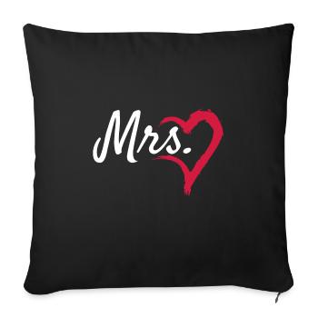 Mme coeur symbole - Housse de coussin décorative 45 x 45 cm - noir - Devant