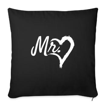 Symbole du coeur Mr - Housse de coussin décorative 45 x 45 cm - noir - Devant
