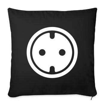 symbole de prise - Housse de coussin décorative 45 x 45 cm - noir - Devant