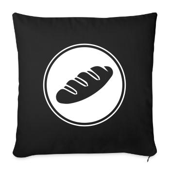 bread icon symbol - Sofa pillowcase 17,3'' x 17,3'' (45 x 45 cm) - black - Front