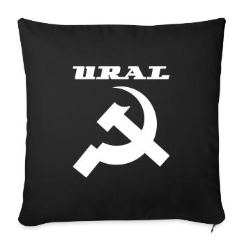 Ural Dnepr USSR Motorrad - Sofakissenbezug 45 x 45 cm - Schwarz - Vorne