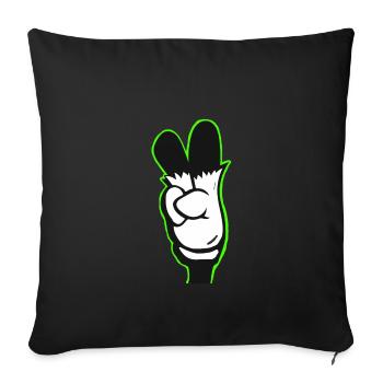 Street art - Be Cool - fingers up - Sofa pillowcase 17,3'' x 17,3'' (45 x 45 cm) - black - Front