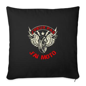 Motard humour, passion Moto. Idée cadeau - Housse de coussin décorative 45 x 45 cm - noir - Devant