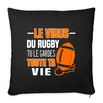 The Rugby virus you keep it all your life. Fan - Sofa pillowcase 17,3'' x 17,3'' (45 x 45 cm) - black - Front